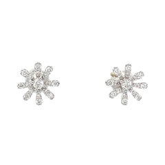 Kids Snowflake Diamond Stud Earrings in 14k Solid Gold (Certified)