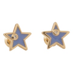 Star Diamond Kids Earrings in 14k Solid Gold (Certified)