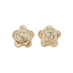 Boucles d'oreilles en or massif 14K (certifié) avec diamant Bloom