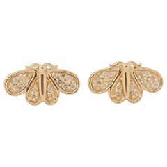 Orecchini per bambini con diamante ape in oro massiccio 14k (certificato)