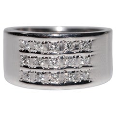 Vintage Circa 1990s 14k Gold Natural Diamond Band Strong Ring