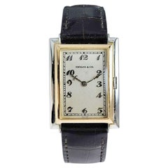 Tiffany & Co. by Jurgensen White and Rose Gold Art Deco Handmade Watch, 1930s