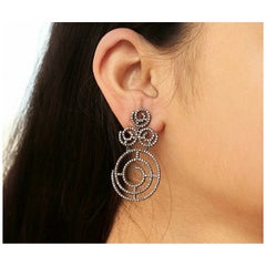 Swirl Design Pave Diamond Earring 925 Silver Fashion Diamond Earring Gift.