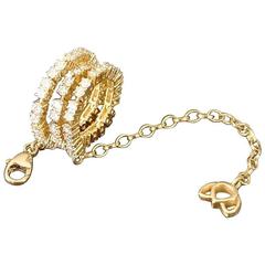 Gold Diamond Lotus Tennis Bracelet 3
