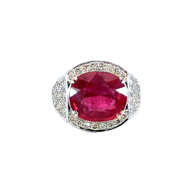 14.18 Carat Ruby and Diamond Ring