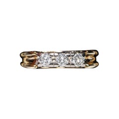 Vintage Circa 1970s 14k Gold Natural Diamond Decorateda Ring