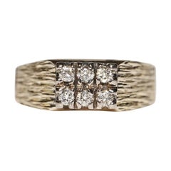 Vintage Circa 1980s 14k Gold Natural Diamond Decorated Ring