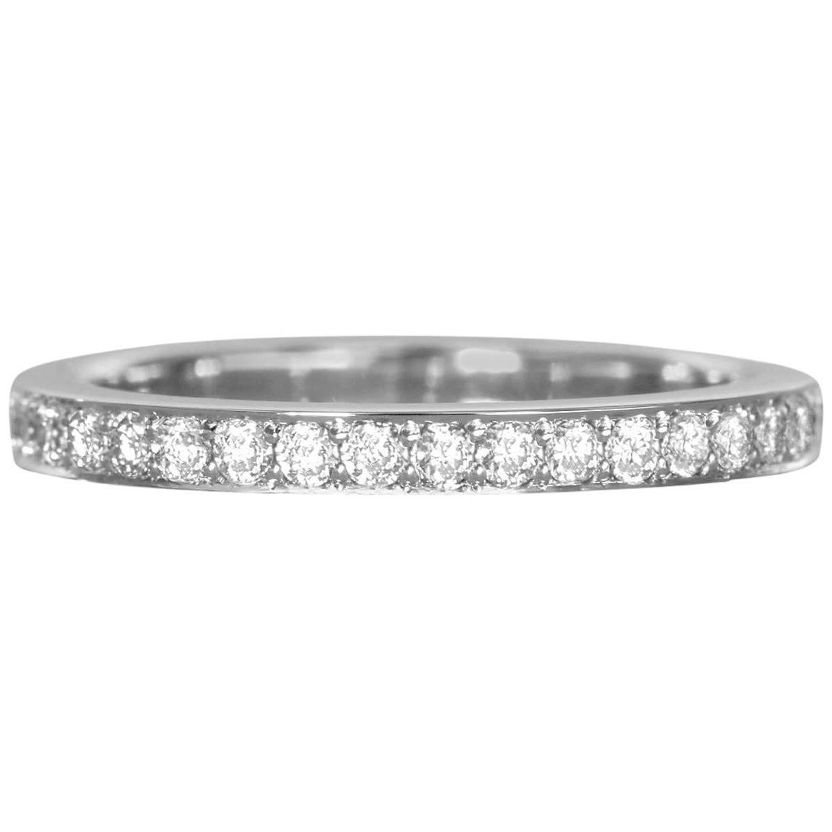 1.20 Carat Natural Diamond White Gold Alliance Ring