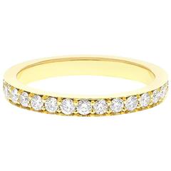 1.24 Carat Natural Diamond Yellow Gold Alliance Ring