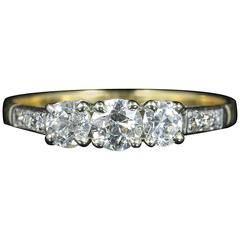 Antique Edwardian Diamond Trilogy Ring in 18 Carat Gold 10