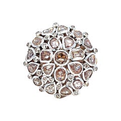 5.35 Carat Diamond Cluster 18K Gold Ring