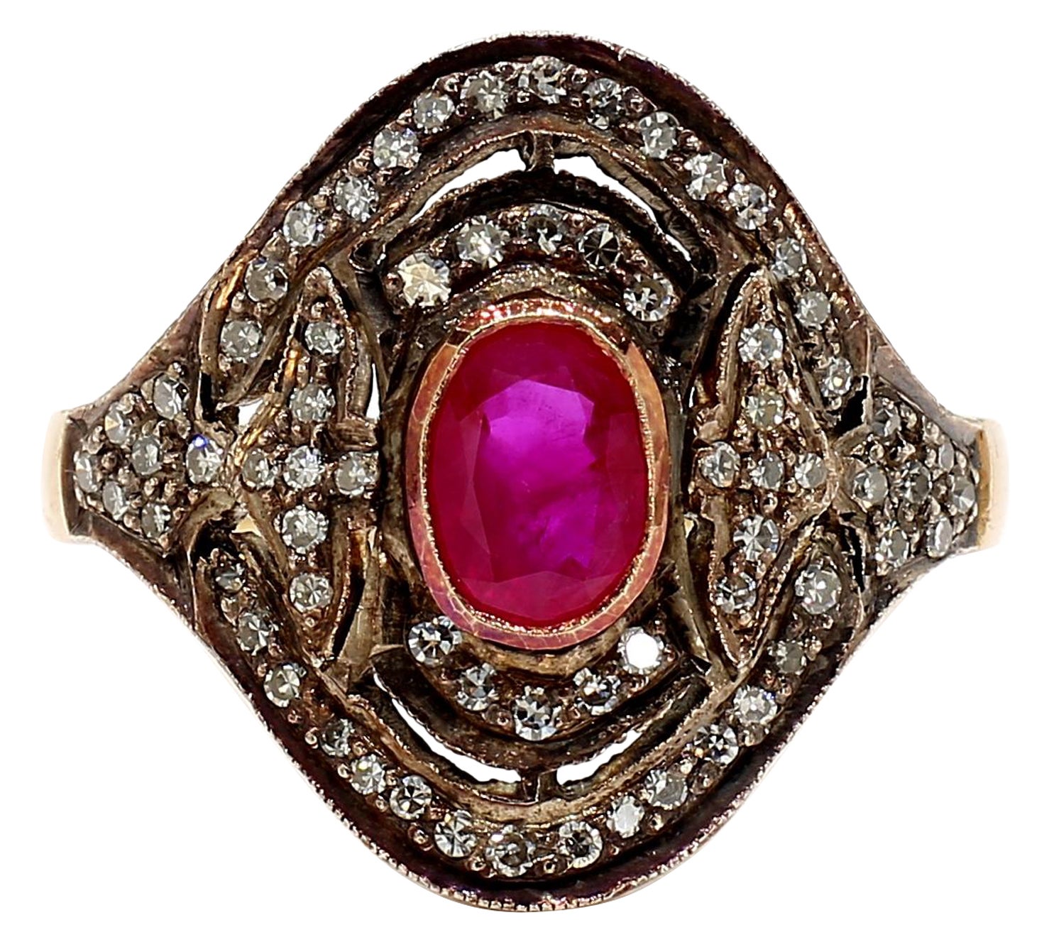 Ruby and Diamond 18K Gold Ring