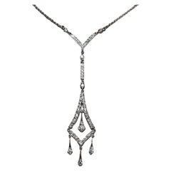 Vintage Circa 1990s 18k Gold Natural Diamond Decorated Necklace