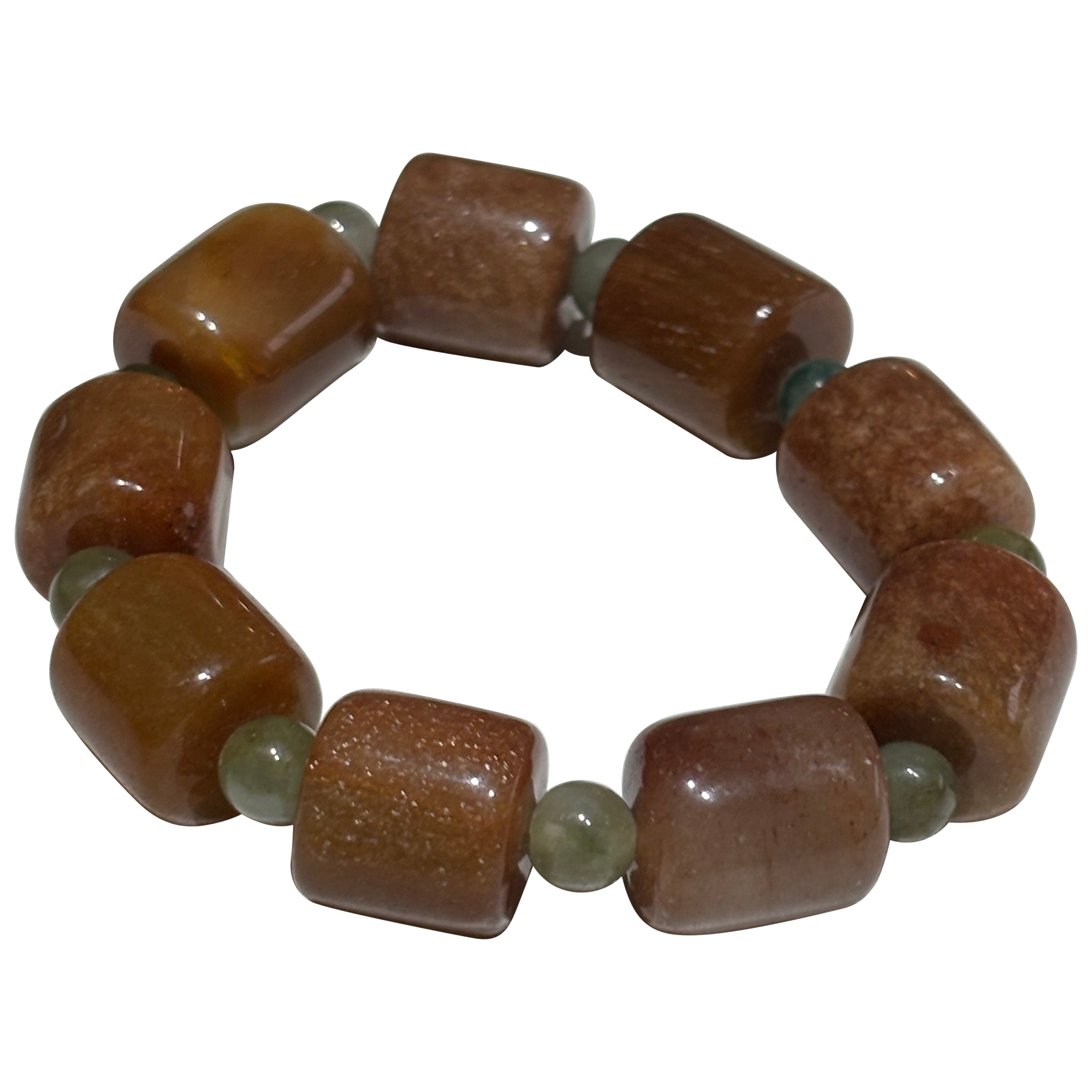 Natural Burmese Jadeite Bead Bracelet