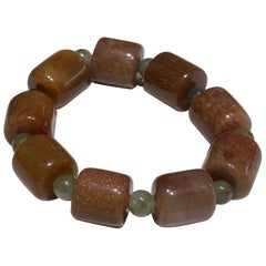 Natural Burmese Jadeite Bead Bracelet