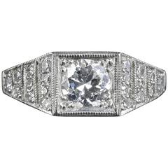 Antique Art Deco Diamond Engagement Ring Platinum, circa 1920 1