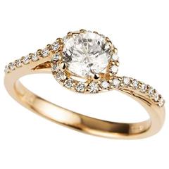Rose Gold Diamond Ring 0.71 Carat