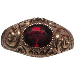 Antique Garnet Rose Gold Ring