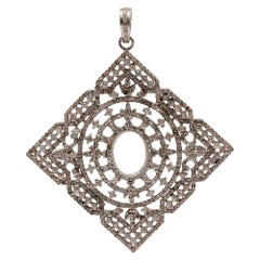Diamond Handmade Pendant Charm 925 Silver Pave Diamond Antique Pendant Gift.