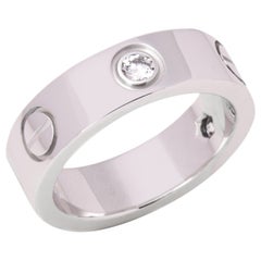 Cartier 3 Diamond 18ct White Gold Love Band Ring