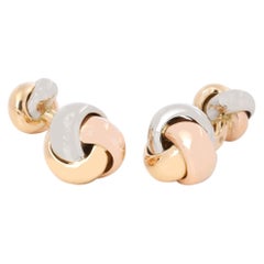 Cartier 18ct White Gold, 18ct Yellow Gold and 18ct Rose Gold Trinity Cufflinks