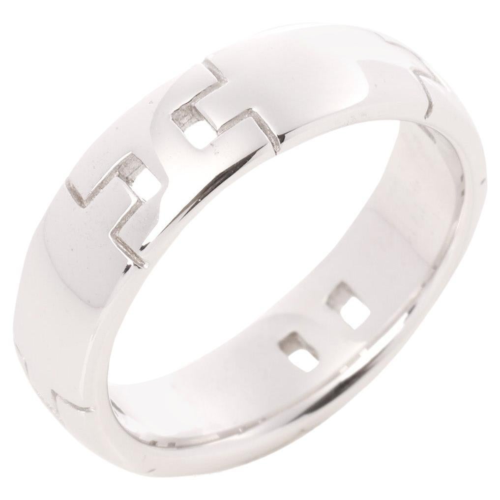 Hermès 18ct White Gold Hercules Band Ring in vendita