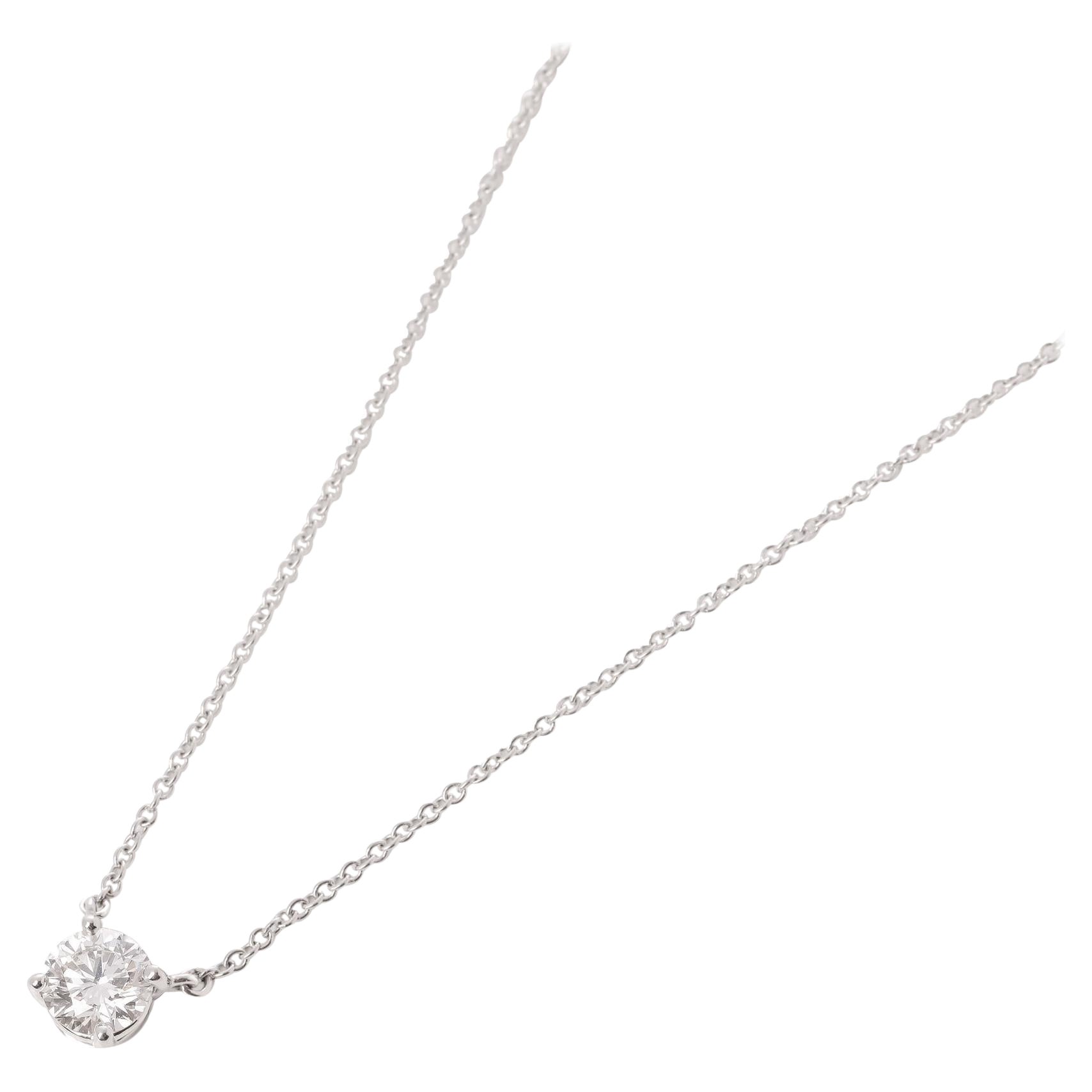 Tiffany & Co. 0.62ct Brilliant cut Diamond Platinum Solitaire Pendant