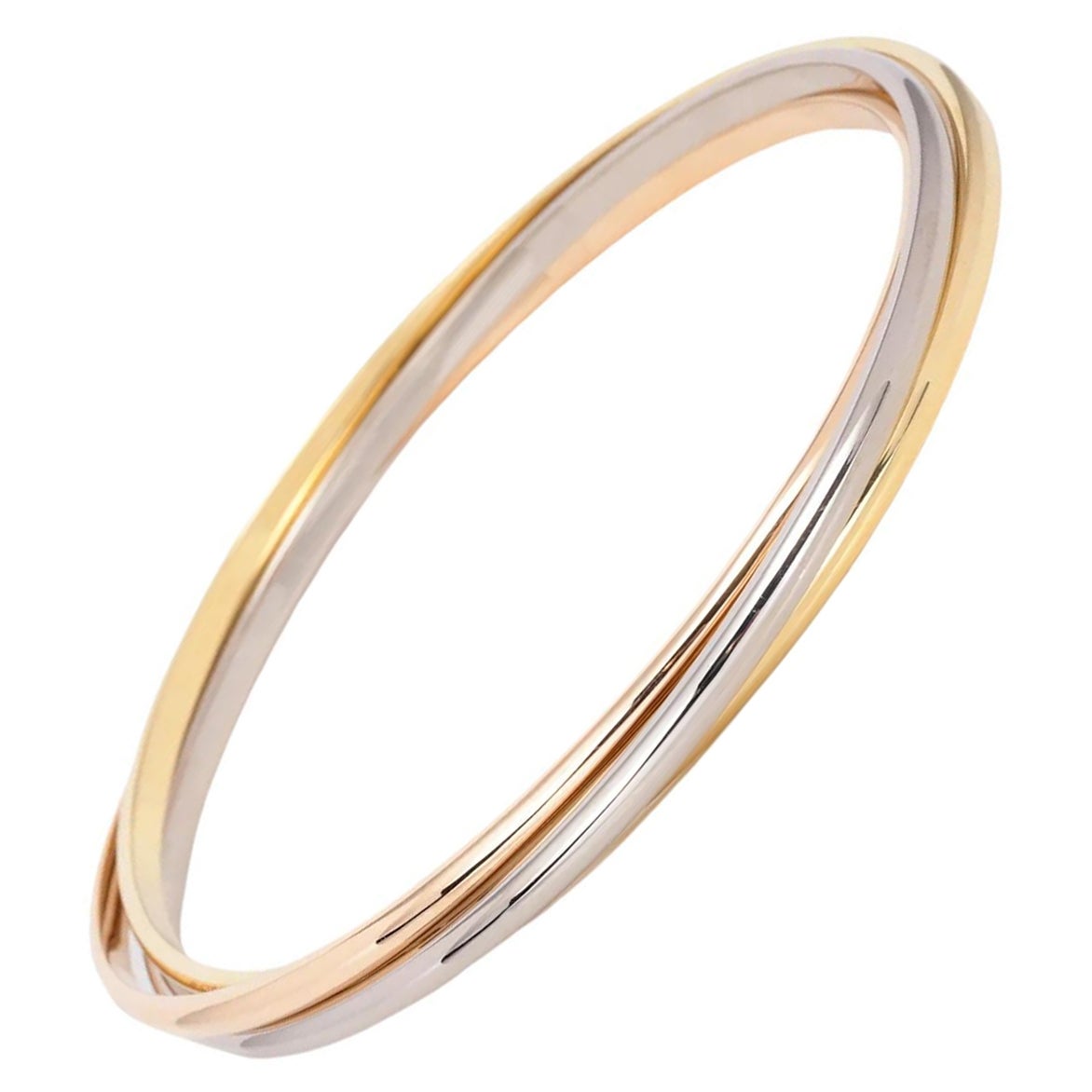 Cartier 18ct White, Yellow And Rose Gold Small Trinity Bangle