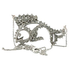 Diamond Fish Pendant Necklace 14K White Gold 2.04 TDW