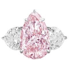 GIA Certified 2 Carat Fancy Light Pink Pear Cut Diamond Ring