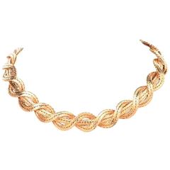 Mario Buccellati Yellow Gold Woven Collar Necklace