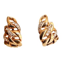 Cartier 18 Karat Yellow Gold Earrings and Diamonds Clips