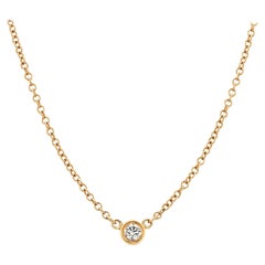 Tiffany & Co. 18K Yellow Gold “By the Yard” Single Diamond Necklace 16 Inch Long