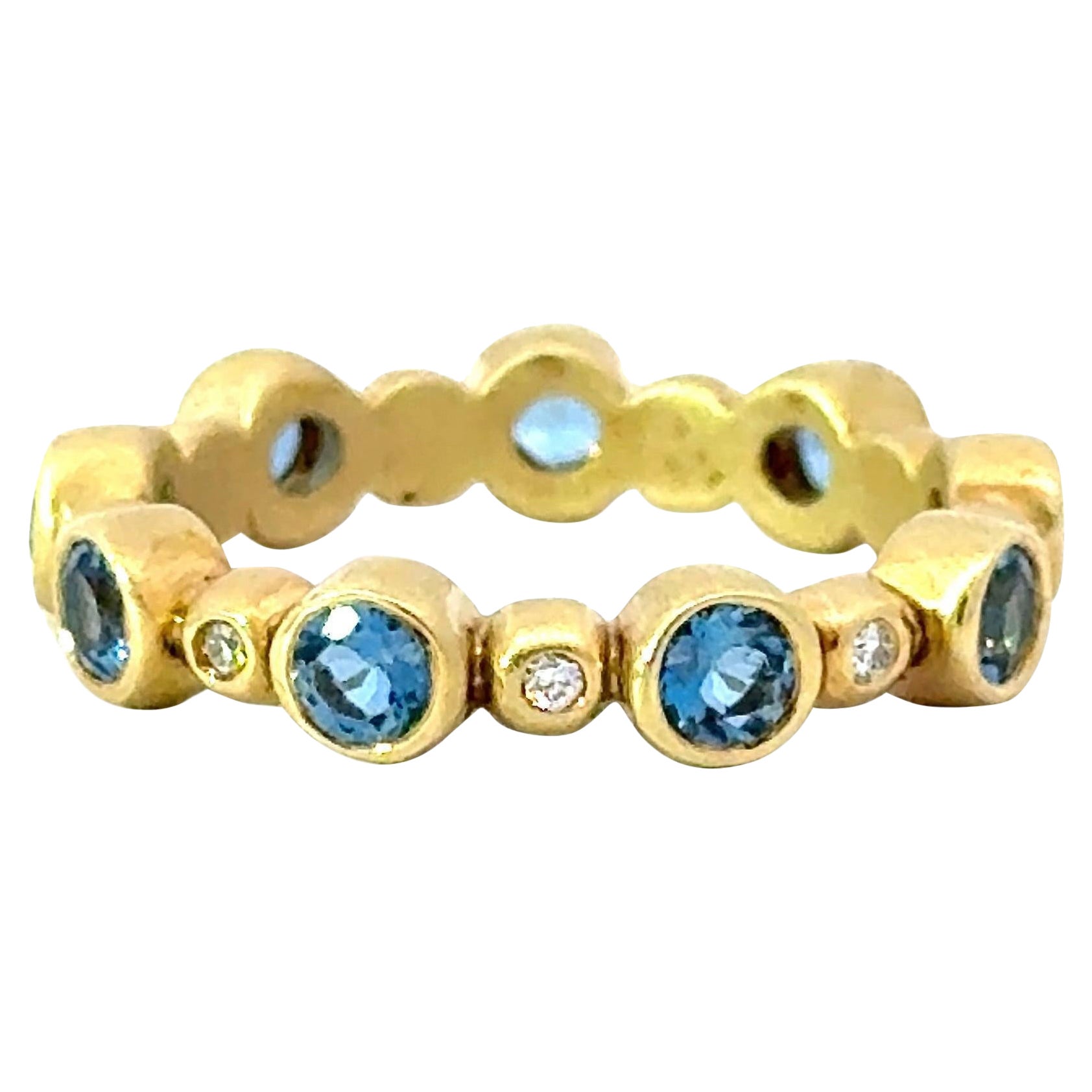 Suzy Landa - Fascia per l'eternità in oro giallo 18 carati con tormalina e diamante in vendita