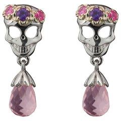 Steampunk Skull Stud Earrings