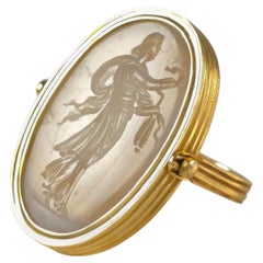 Early 19th Century Intaglio Swivel Ring - Hygieia Engraving