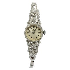 Omega watch. Omega Platinum and 18k Gold Diamond Vintage Ladies wristwatch
