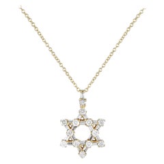 14K Yellow Gold 0.50ct Diamond Star of David Necklace