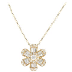 14K Yellow Gold 0.80ct Diamond Pendant Necklace