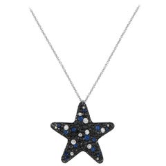 Pasquale Bruni 18K White Gold 2.04ct Diamond and Sapphire Necklace