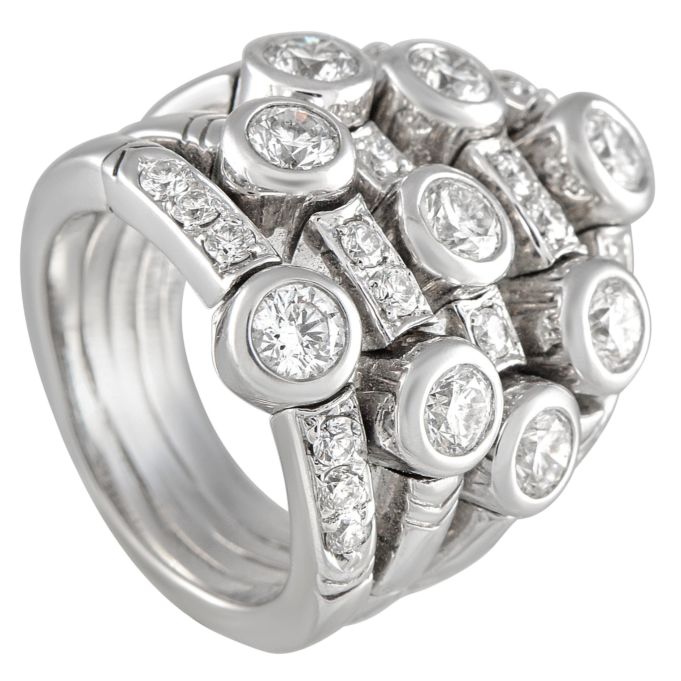 Sonia B. 18K Weißgold 2,31ct Diamantring im Angebot