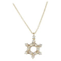 14K Yellow Gold 0.40ct Diamond Star of David Necklace