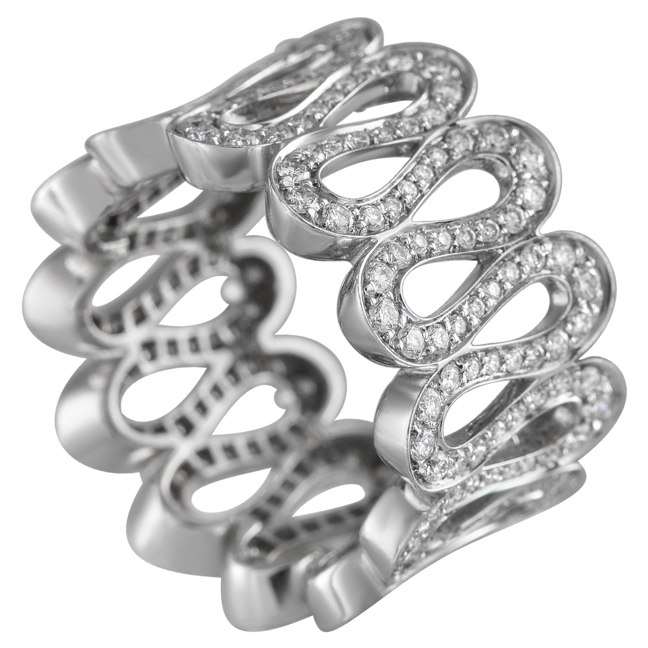 Boucheron Richelieu 18K White Gold 1.51ct Diamond Ring For Sale