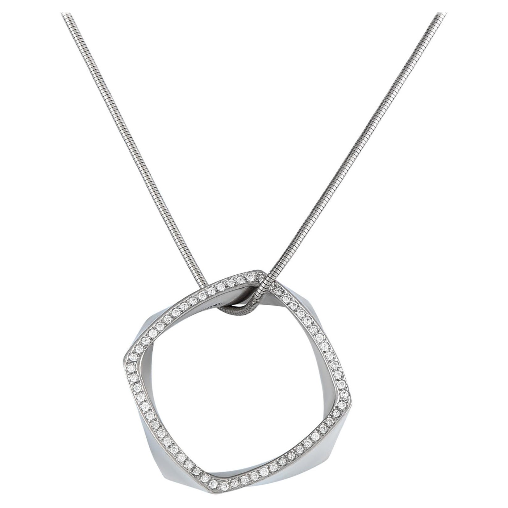 Tiffany & Co. Frank Gehry Platinum 0.60ct Diamond Torque Necklace For Sale