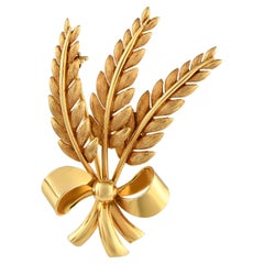 Tiffany & Co. 18K Yellow Gold Wheat Brooch