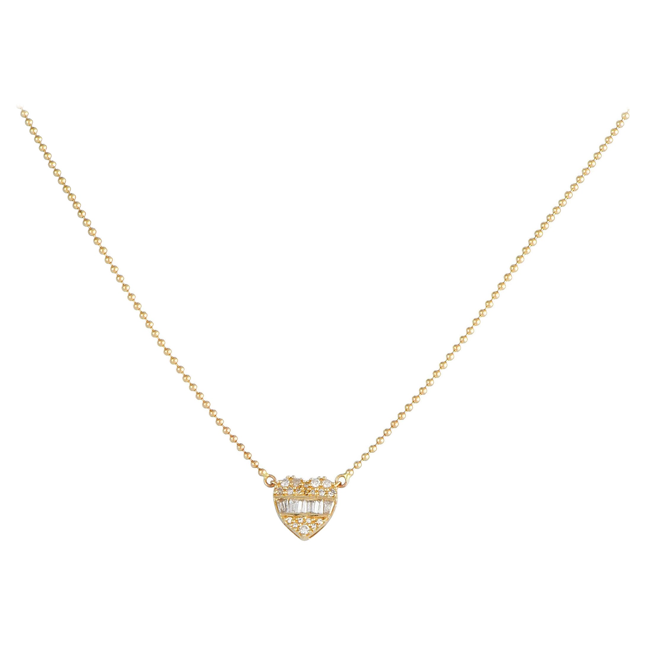 14K Yellow Gold 0.20ct Diamond Heart Necklace