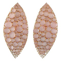 Pasquale Bruni 18K Gelbgold 0,73ct Diamant und rosa Quarz Ohrringe