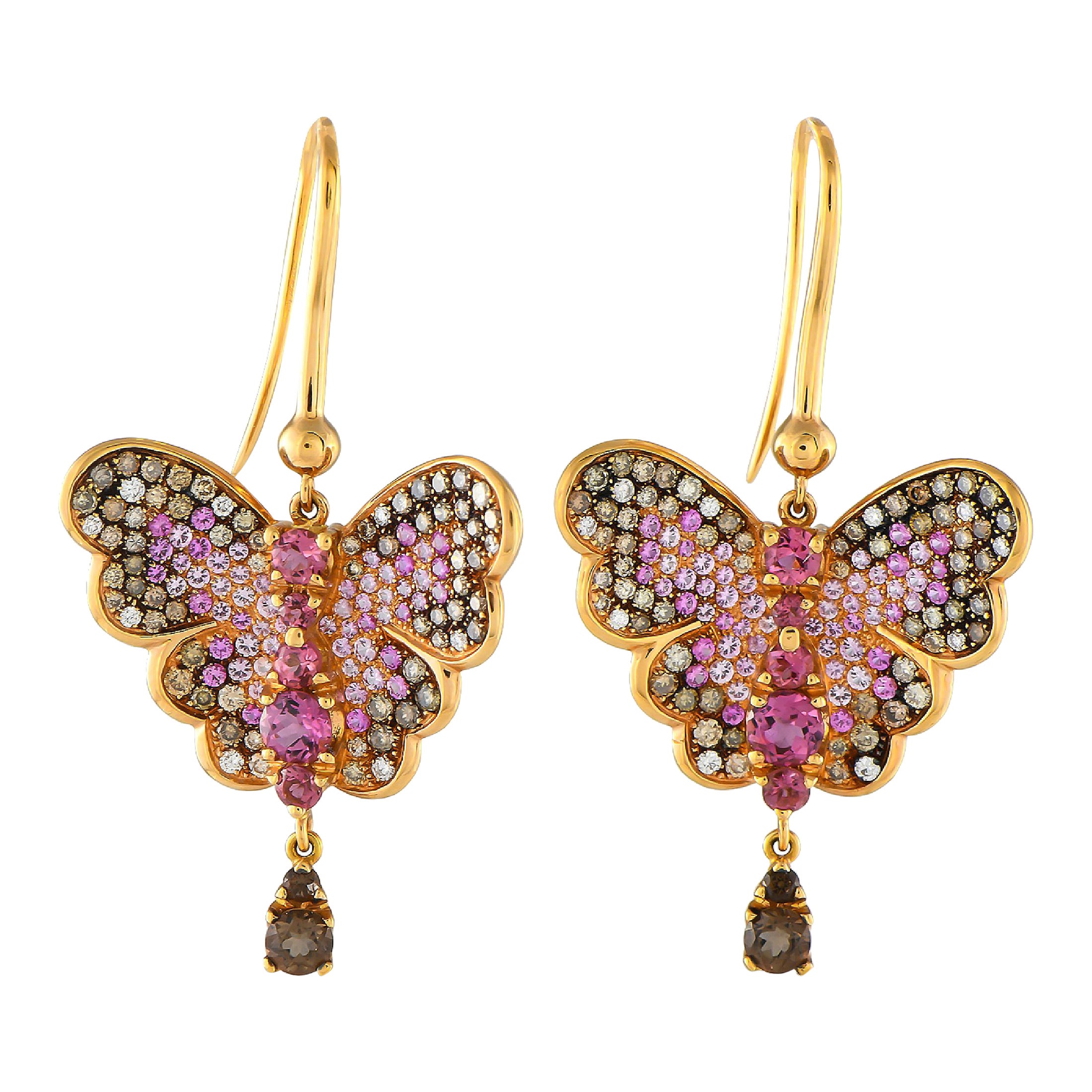 Pasquale Bruni 18K Gelbgold 1,31ct Diamant, Saphir & Turmalin Ohrringe