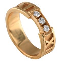 Tiffany & Co. Atlas 18K Rose Gold 0.15ct Diamond Ring