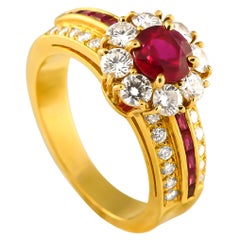 Van Cleef & Arpels Bague en or jaune 18 carats 1,0ct diamant et rubis